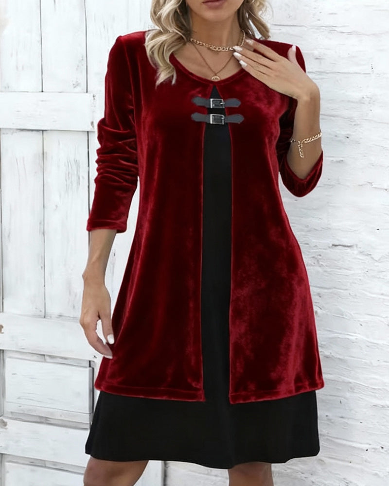Samtkleid I Falscher Zweiteiliger Stil
