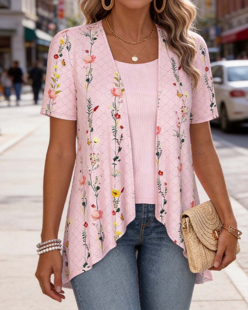 Bluse Gefälschte Zwei Teile Blumen