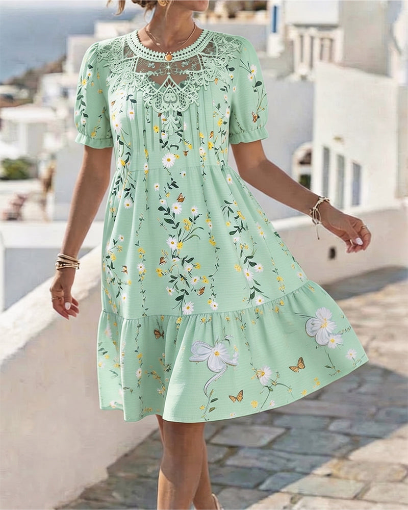 Kleid Daisy Spitze Kurzer Ärmel Urlaub