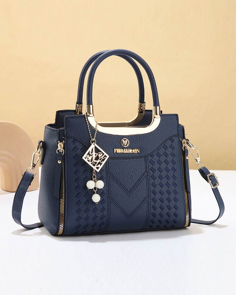 Tasche Frau'S V-Genäht Obergriff Satchel