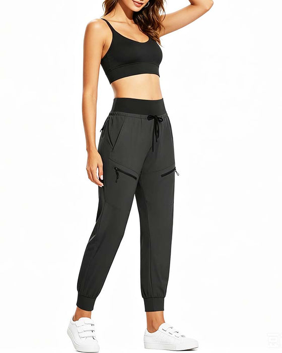 Hose Mit Gummibund Kordelzug Taschen Tapered
