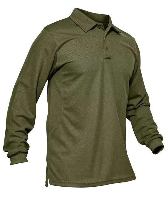 T-Shirt Polo Kragen Langer Ärmel Lässig