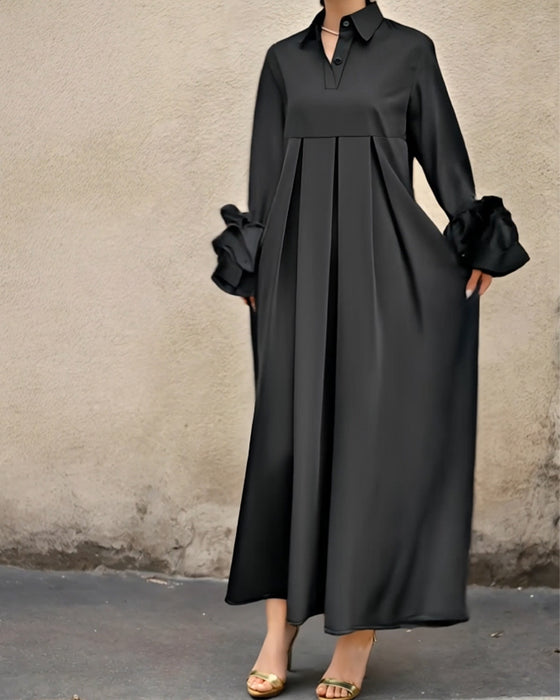 Kleid Mode Hemdkragen ausgestellt