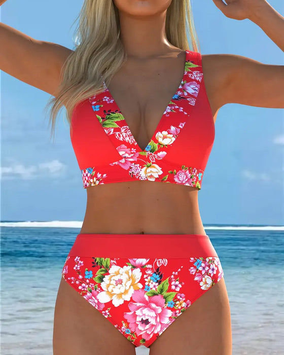 Bikini Zwei - teilig Strand Blumenprint