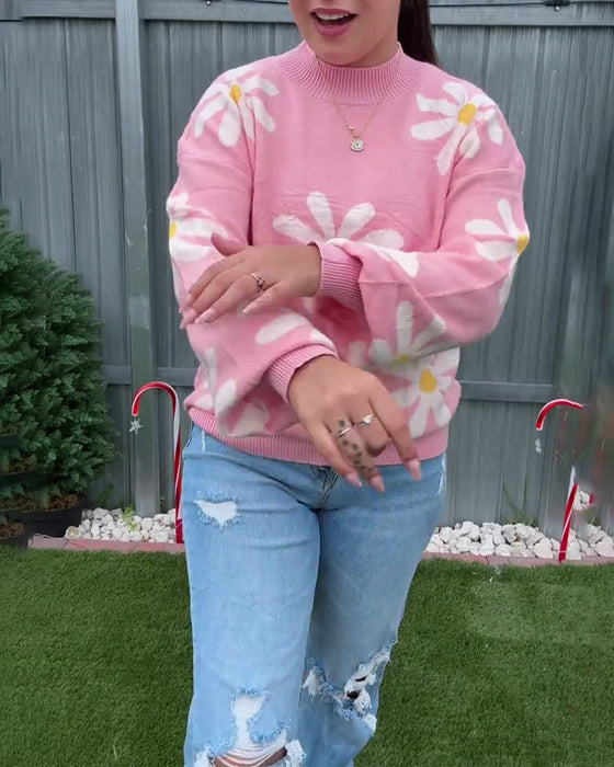 Pullover mit Jacquard-Muster und Rundhalsausschnitt