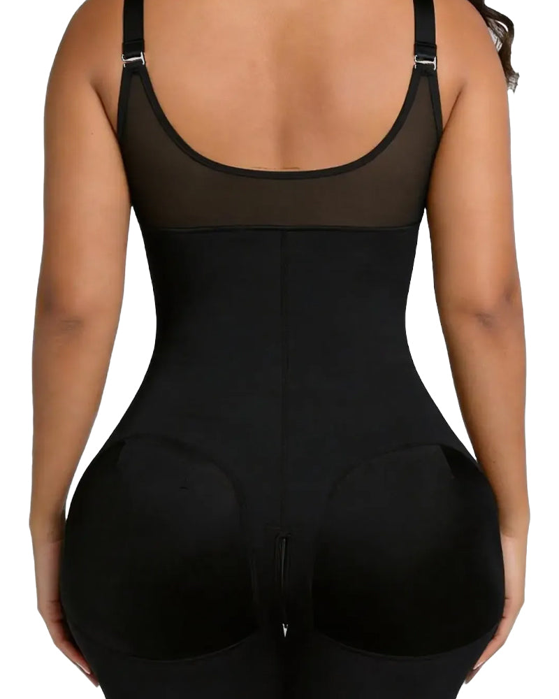 Damen Reißverschluss Spitze Bauchkontrolle Shapewear Bodysuit