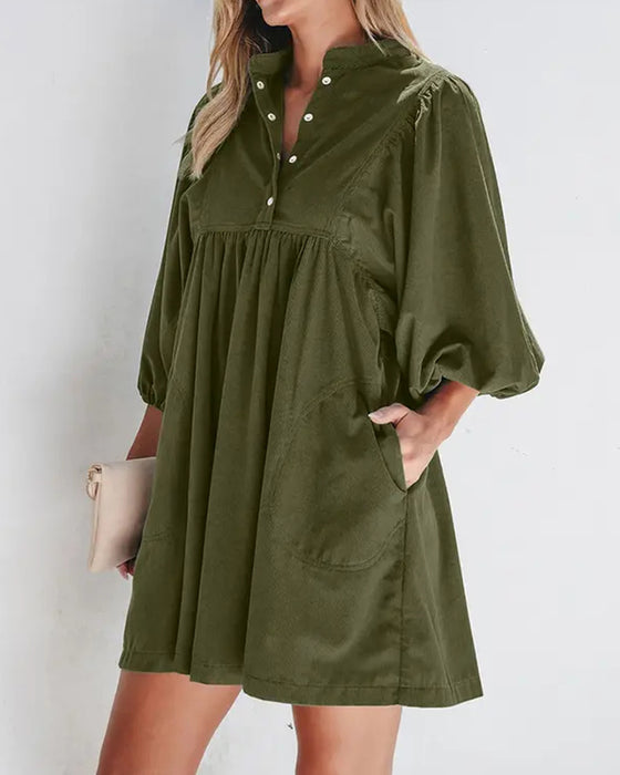 Kleid Plain Corduroy Mini