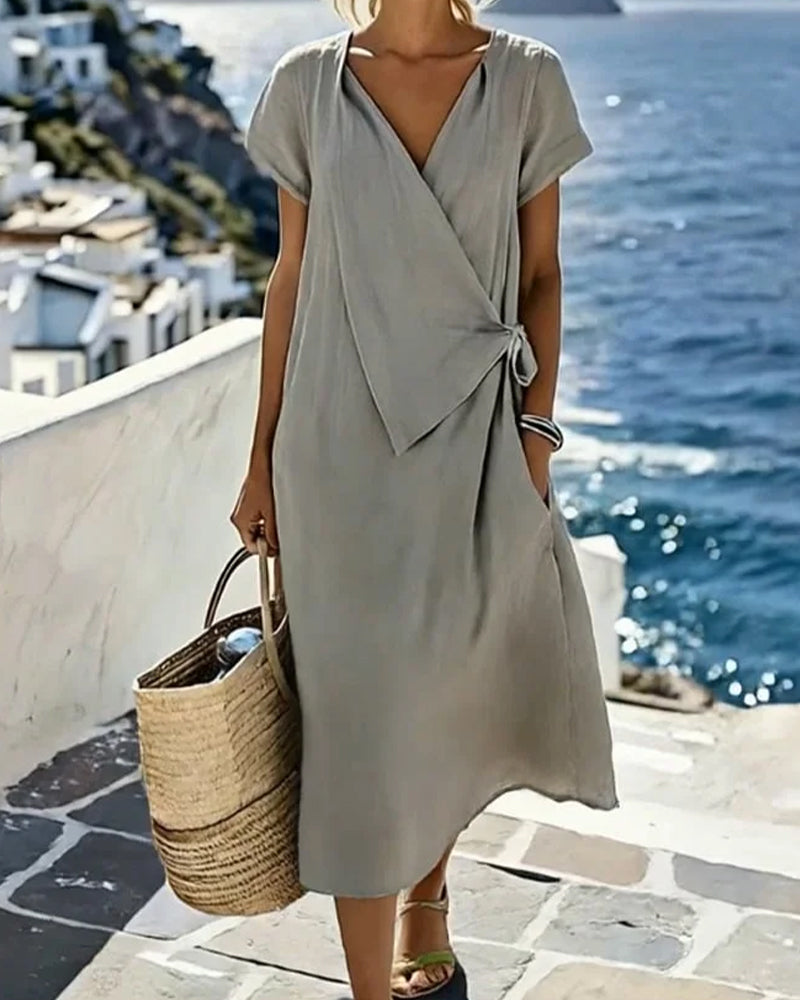 Kleid V-Ausschnitt Spaghettiträger