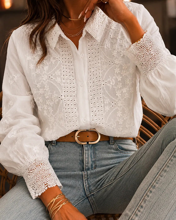 Bluse Revers Ausschnitt Detail