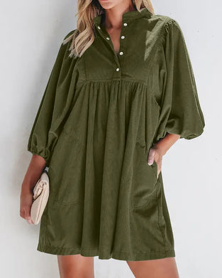 Kleid Plain Corduroy Mini
