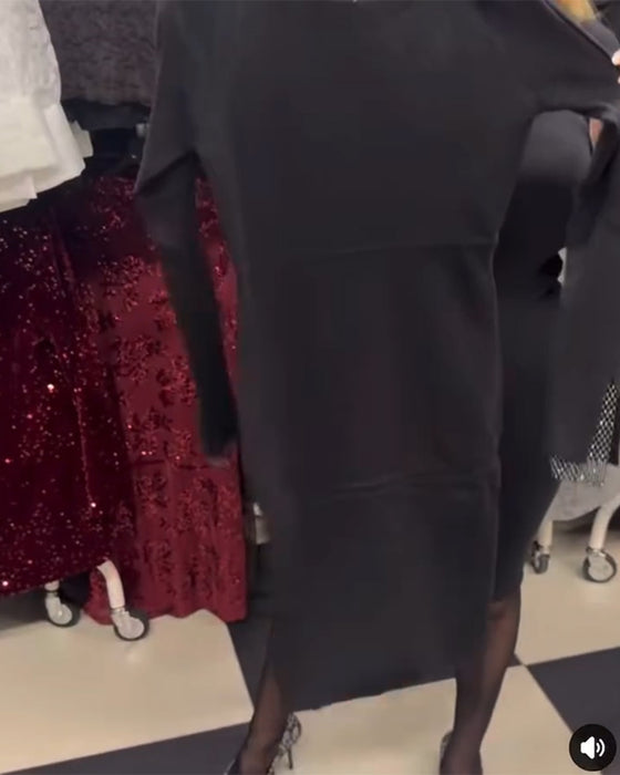 Kleid Mesh-Einsatz rückenfrei Bodycon