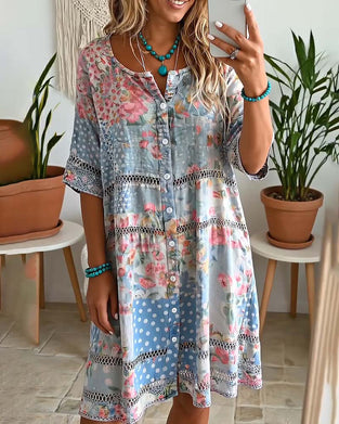 Kleid Loose Fit Blumenprint