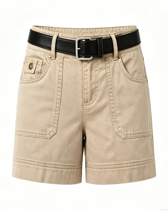 Shorts Mittlere Taille Einfarbig