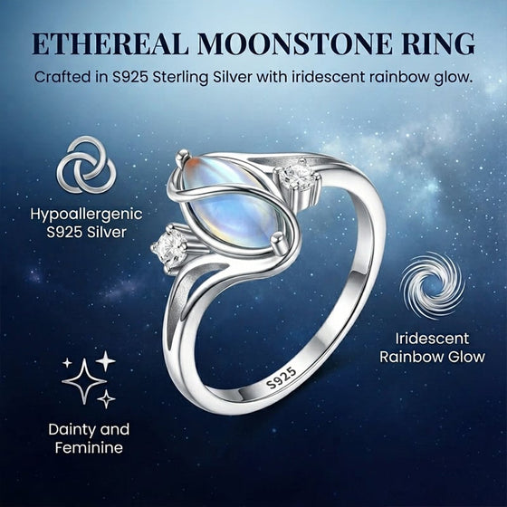 Ovaler Mondstein geometrischer Ring