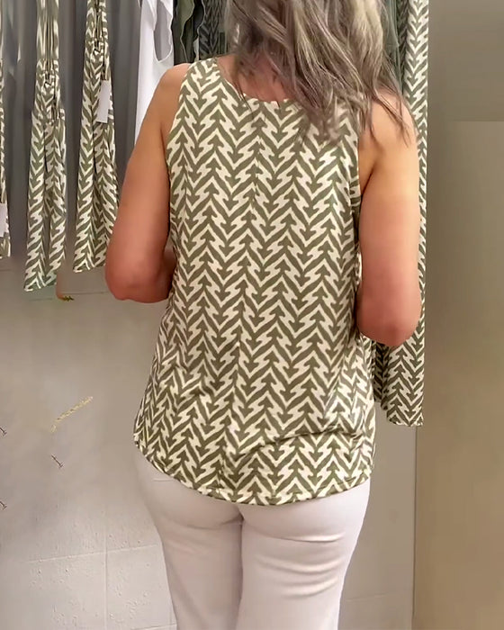 Tanktop lässig ärmellos gewellt bedruckt