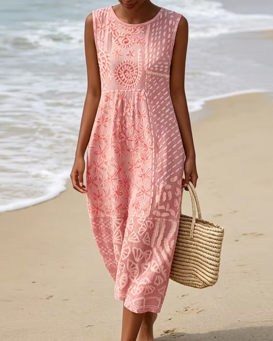 Kleid Patchwork Print Ärmellos