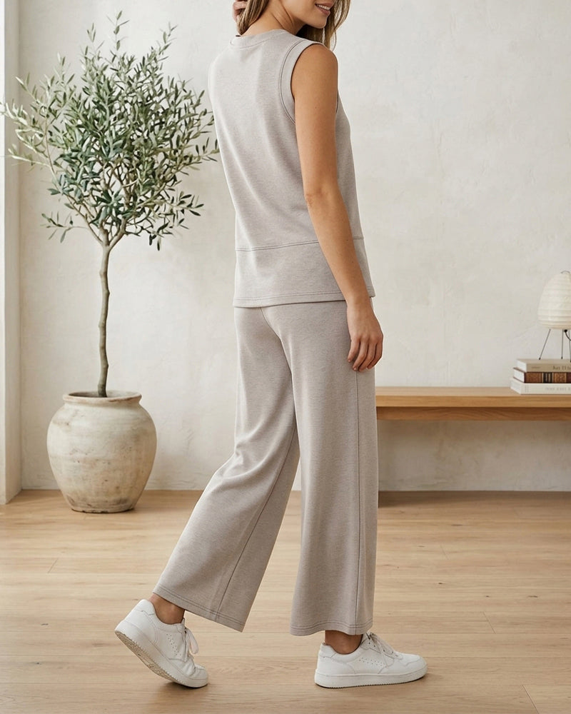 Set Ärmelloses Tanktop Und Gerades Bein Hose