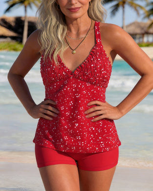 Tankini Spritzprint V-Ausschnitt