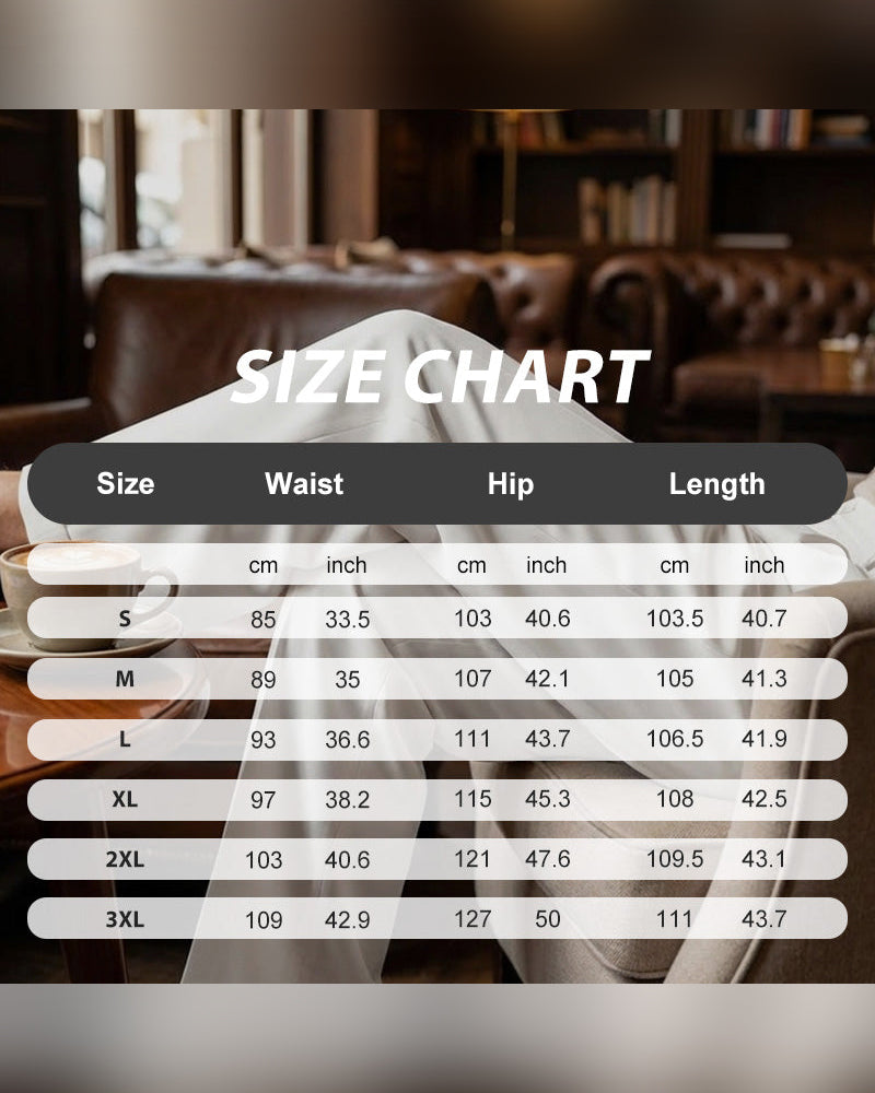 Hose Herren Lässig Plissiert Weites Bein