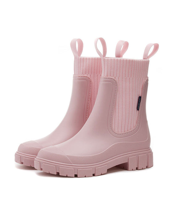 ☔️Stiefel Wasserdicht Rutschfest Dicke Sohle Mittelschaft