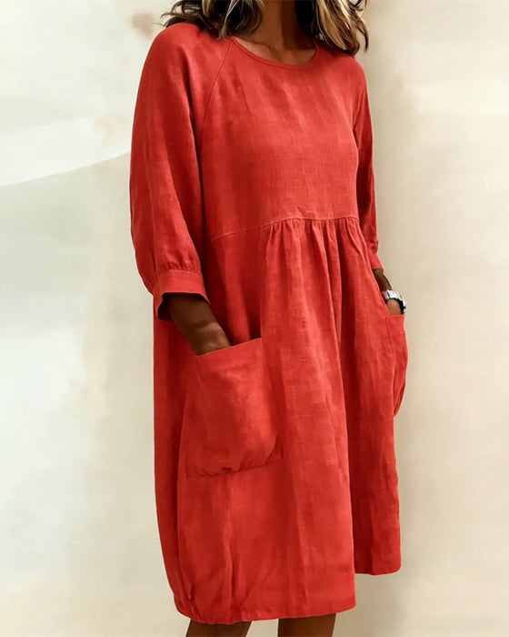 Kleid Dreiviertelärmel Weit