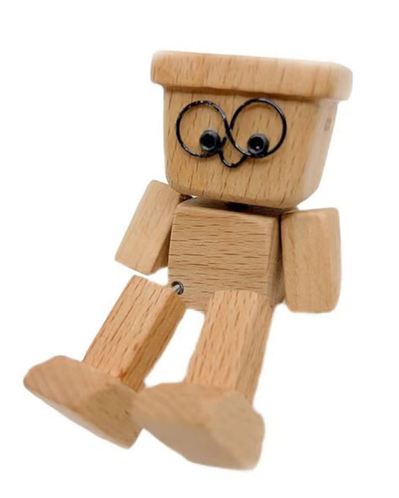 Holzfigur Charmant Wackelbeine Klein