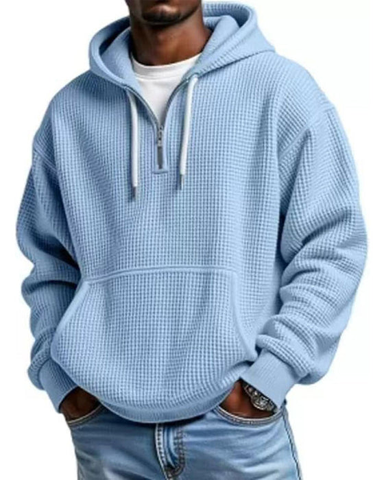 Hoodie Herren Einfarbig Reißverschluss Pullover