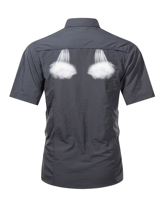 Hemd Aus Atmungsaktivem Material Kurzarm Lässiger Look