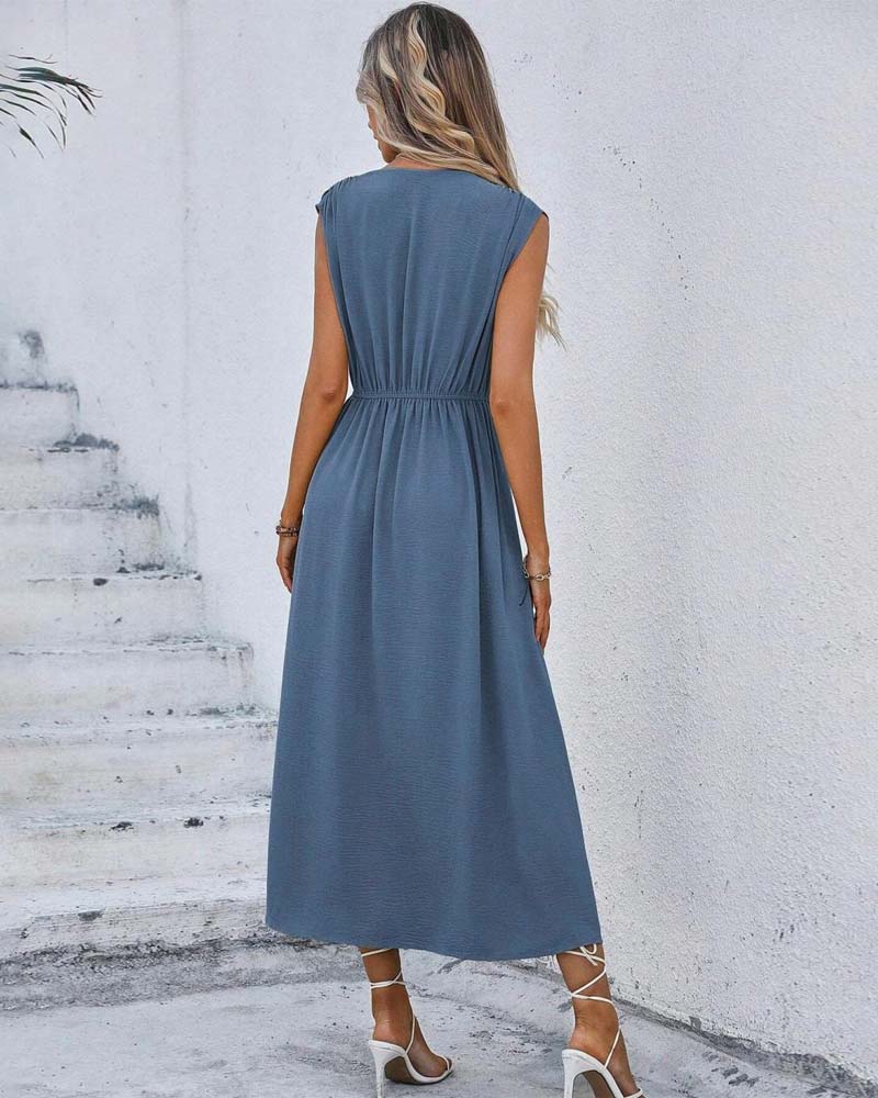 Kleid Einfarbig Tailliert Bindung
