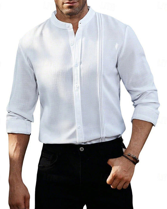 Herren Hemd Mode Mini-Mandarin-Kragen