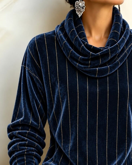 Oberteil Gestreift Cowl Neck Mode