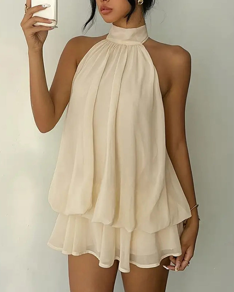 Kleid Neckholder Chiffon Mini