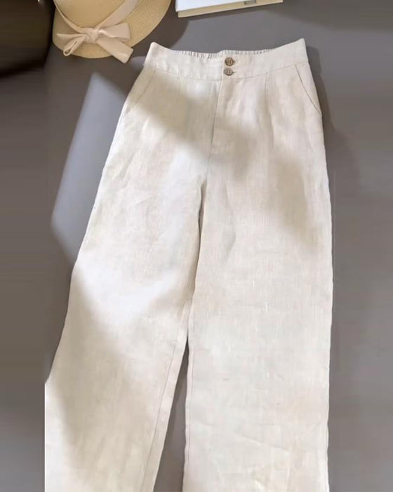 Hose Lässig Unifarbe Tasche