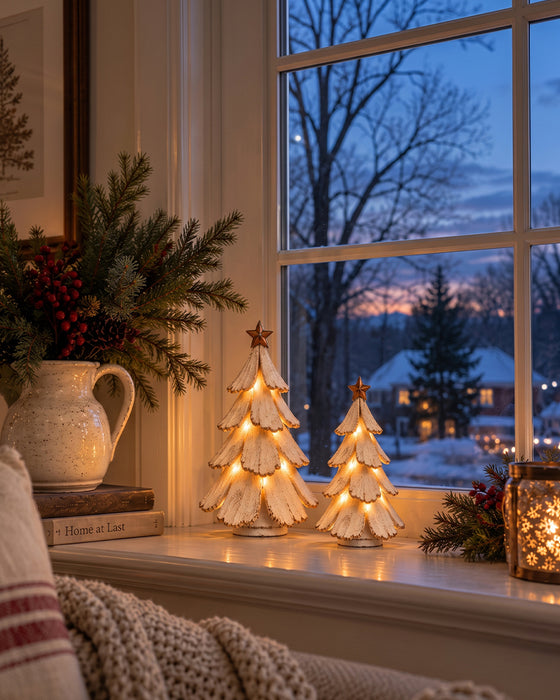 🎄🌙 Vintage Weihnachtsbaum Mit Licht Figur