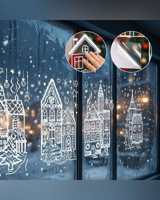 Weihnachtsdorf Fensteraufkleber