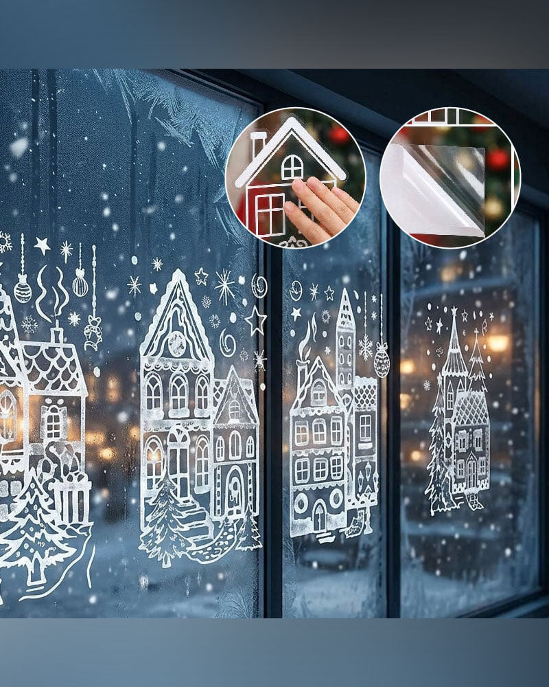 Weihnachtsdorf Fensteraufkleber