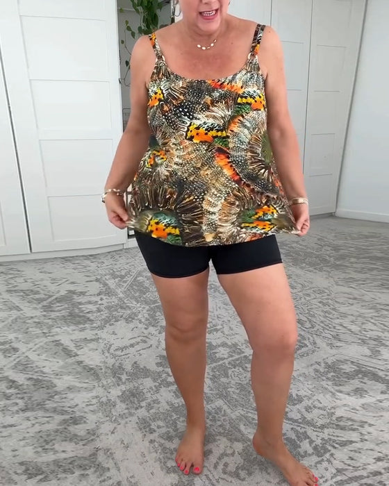 Badeanzug Zwei-Teilig Bedruckt Boxershorts