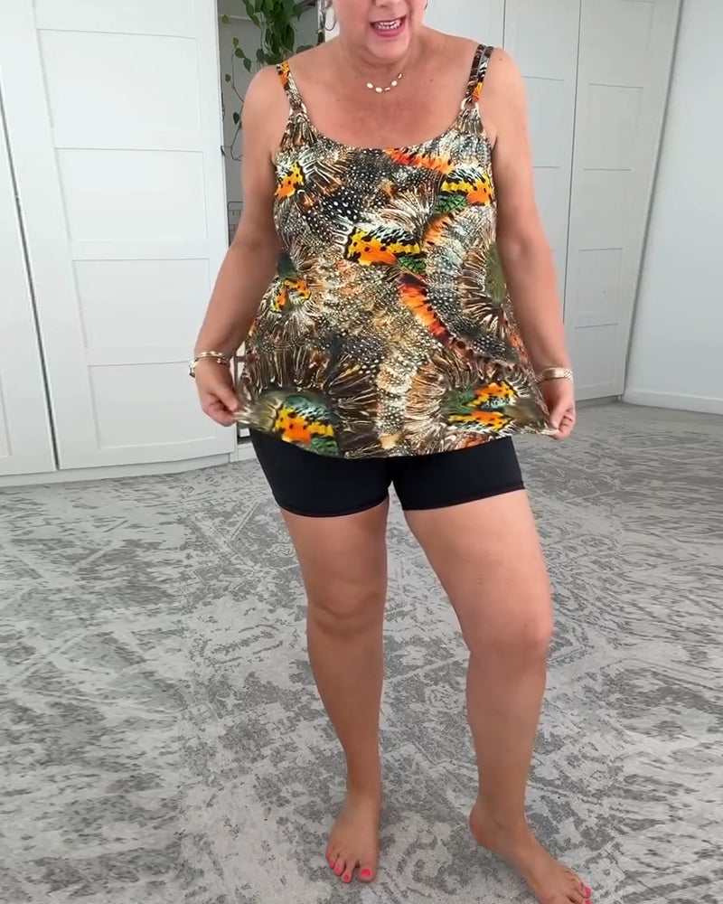 Badeanzug Zwei-Teilig Bedruckt Boxershorts