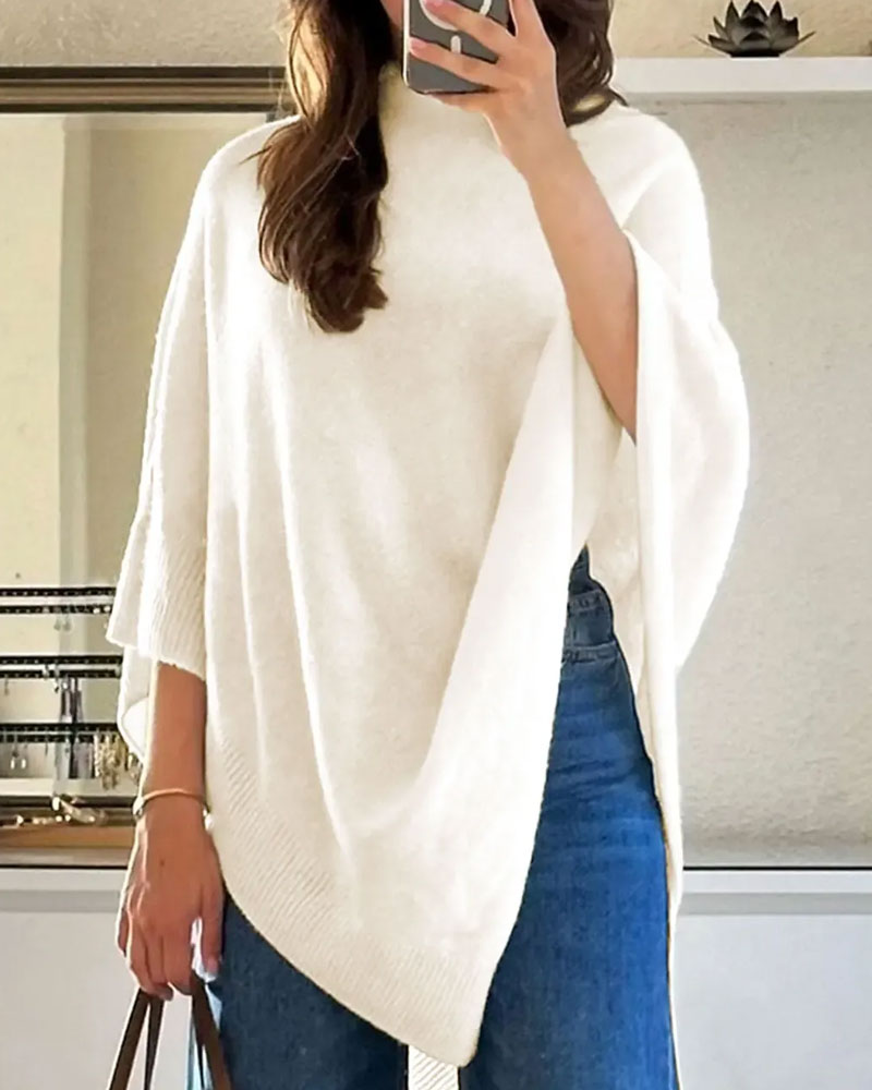 Pullover Hoher Hals Asymmetrisch