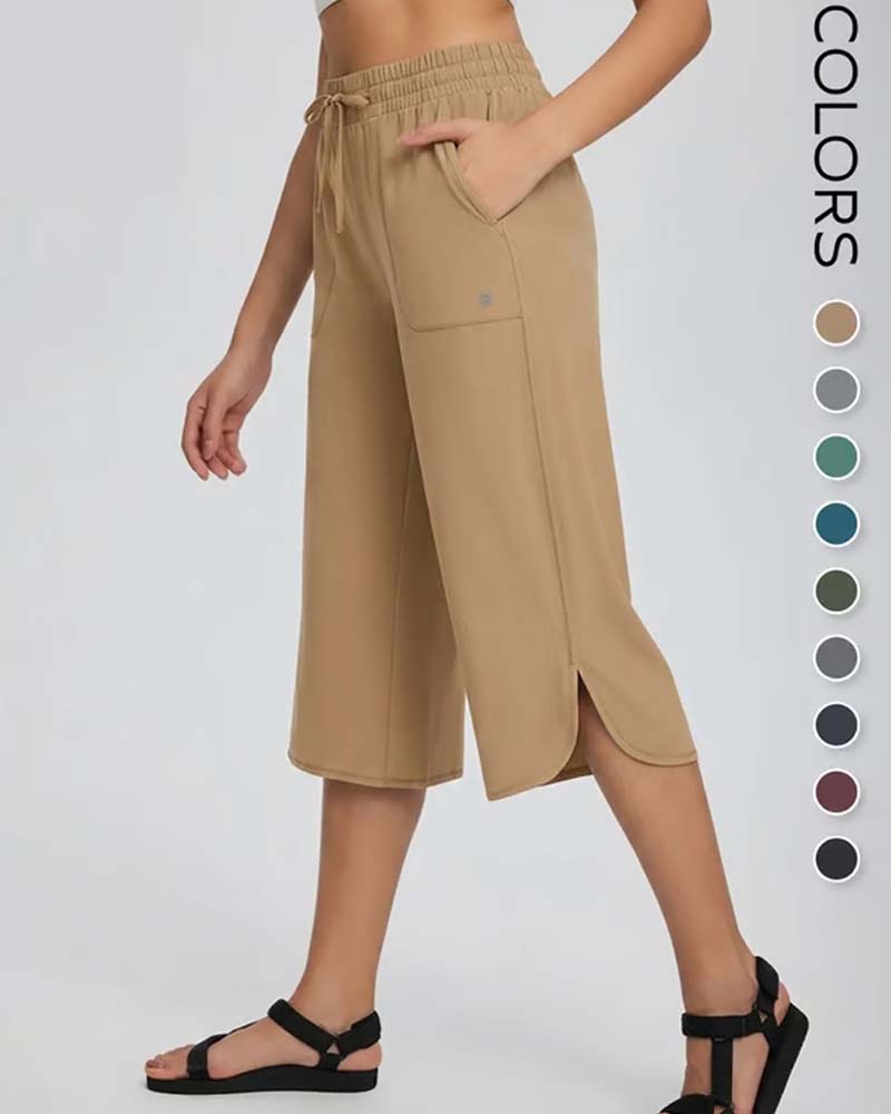 👖 Capris Damen Weites Bein Yoga