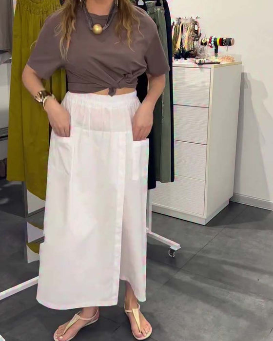 Hose Lässig Schürze Stil Knöchellang