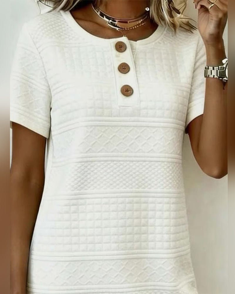 Kleid Dreiknopf Jacquard Gerade