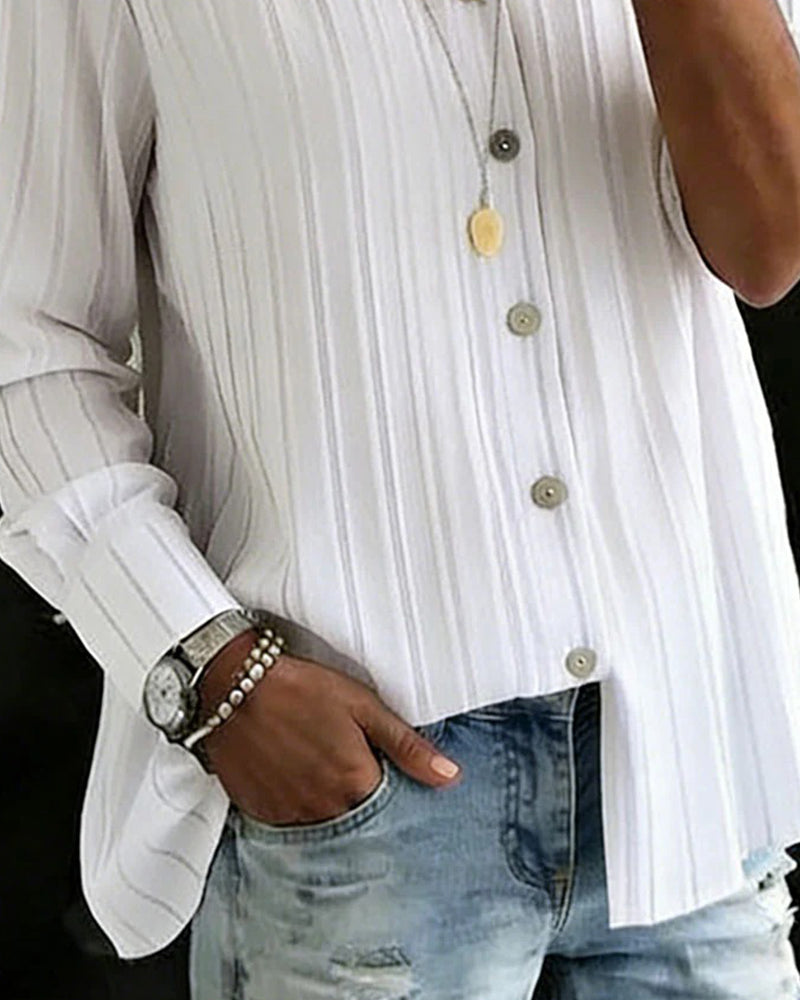 Hemd Revers Vertikal Gestreift