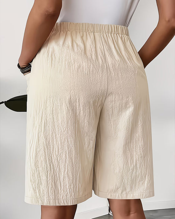 Hose Gefälscht Zweiteilig Schlitz Rock Capri Lässig