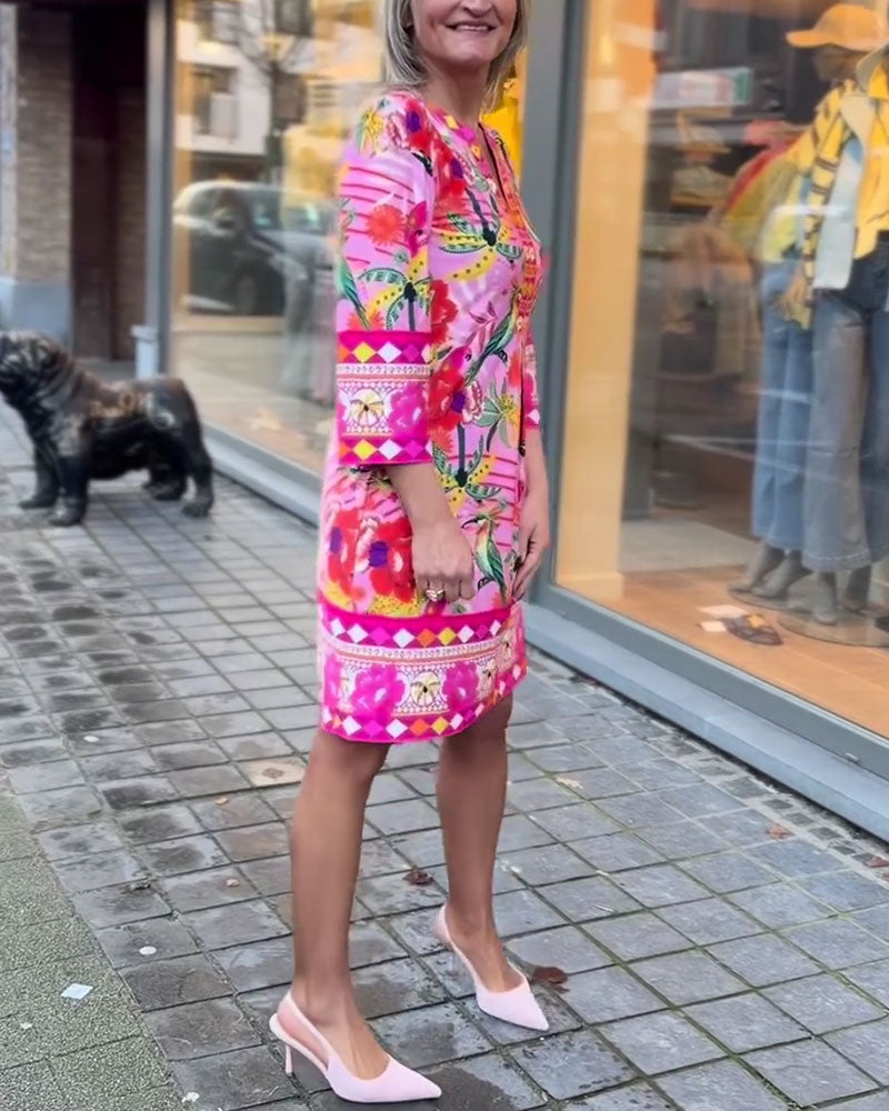 Kleid Blumendruck Gerade
