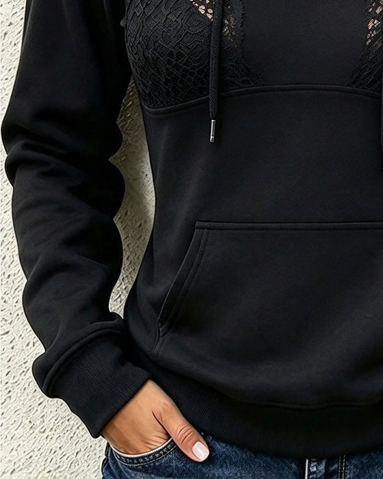 Sweatshirt Halber Reißverschluss Mit Kapuze Kordelzug