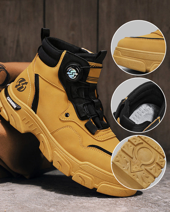 Schuhe Herren Outdoor Drehverschluss Arbeit 🔄👞 – Wasserdicht 💦, Rutschfest 🚶‍♂️, Bequem , Atmungsaktiv 🌬️