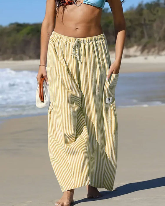 Hose leger kariertes Muster Cropped