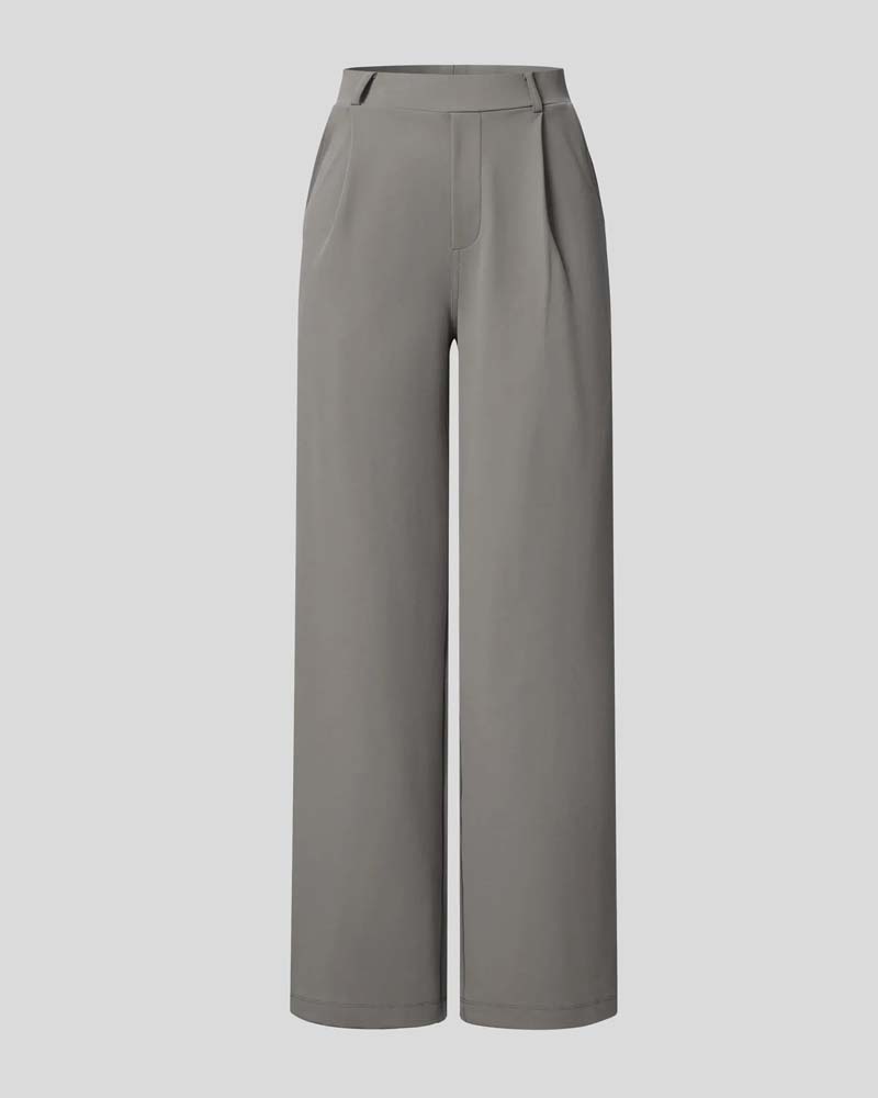Gerade Hose In Unifarbe Mit Fall Für Anzug
