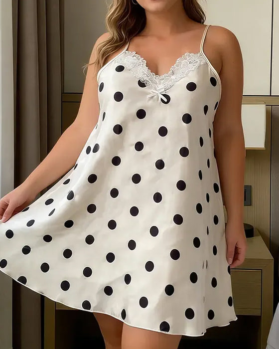 Schlafkleid Spaghettiträger Herz Spitze